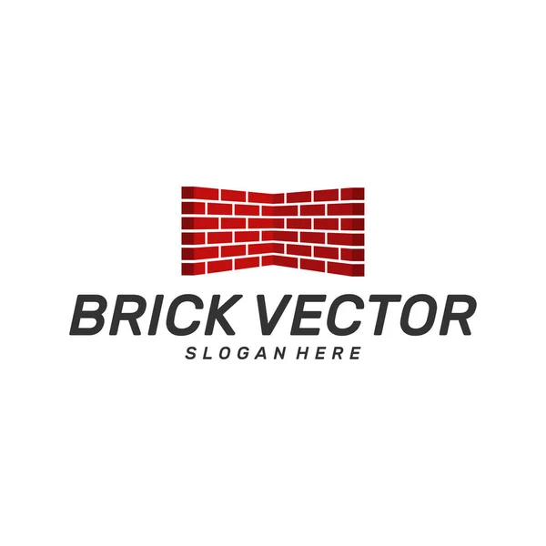 Vetor de design de logotipo de construção de tijolo, Brickwork modelo de logotipo moderno simples, Emblema, Conceito de design, Símbolo criativo, Ícone —  Vetores de Stock