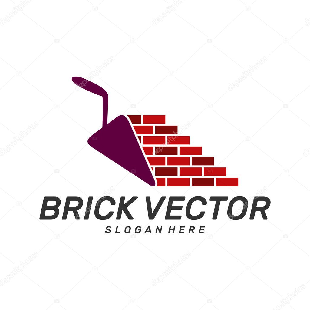 Brick Building logo design vector, Brickwork simple modern logo template, Emblem, Design Concept, Creative Symbol, Icon