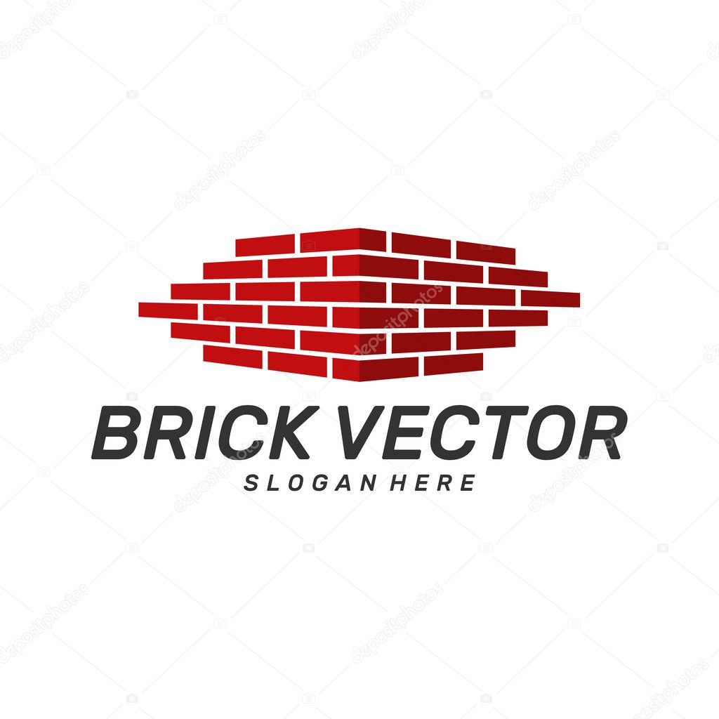 Brick Building logo design vector, Brickwork simple modern logo template, Emblem, Design Concept, Creative Symbol, Icon