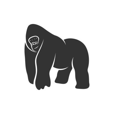 Goril Logosu Tasarım Vektörü. King Kong logo Şablonu