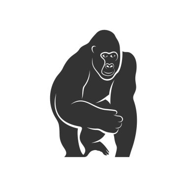 Goril Logosu Tasarım Vektörü. King Kong logo Şablonu