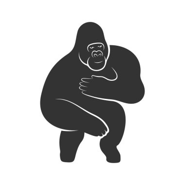 Goril Logosu Tasarım Vektörü. King Kong logo Şablonu