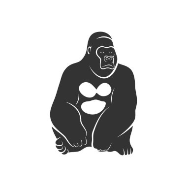 Goril Logosu Tasarım Vektörü. King Kong logo Şablonu