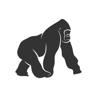 Goril Logosu Tasarım Vektörü. King Kong logo Şablonu