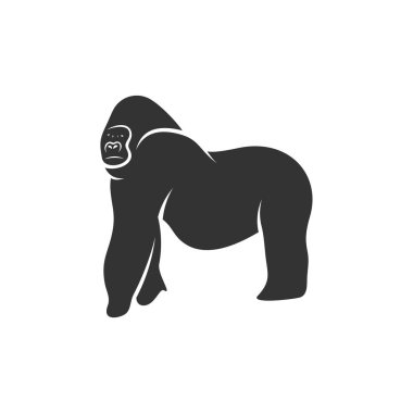 Goril Logosu Tasarım Vektörü. King Kong logo Şablonu
