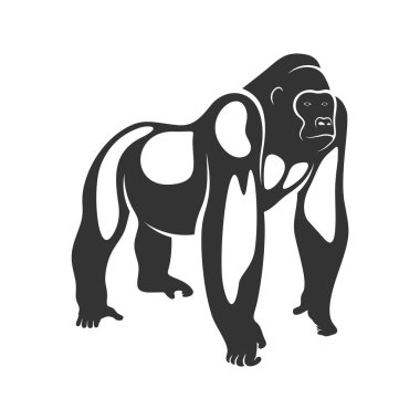 Goril Logosu Tasarım Vektörü. King Kong logo Şablonu
