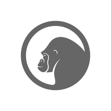 Goril Logosu Tasarım Vektörü. King Kong logo Şablonu