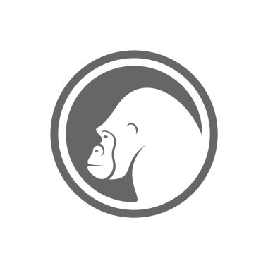 Goril Logosu Tasarım Vektörü. King Kong logo Şablonu