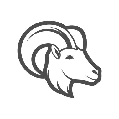 Keçi Logosu Tasarım Vektörü. Keçi logosu Şablonu
