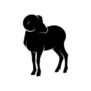 Keçi Logosu Tasarım Vektörü. Keçi logosu Şablonu