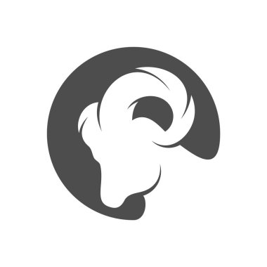 Keçi Logosu Tasarım Vektörü. Keçi logosu Şablonu