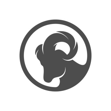 Keçi Logosu Tasarım Vektörü. Keçi logosu Şablonu