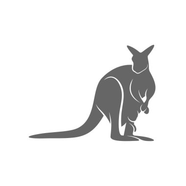 Kanguru Logo Tasarım Vektörü. Kanguru logo şablonu