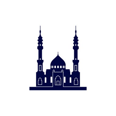 Cami Logosu Tasarım Vektör Şablonu. Cami Simgesi Sembolü. Soyut Çizim