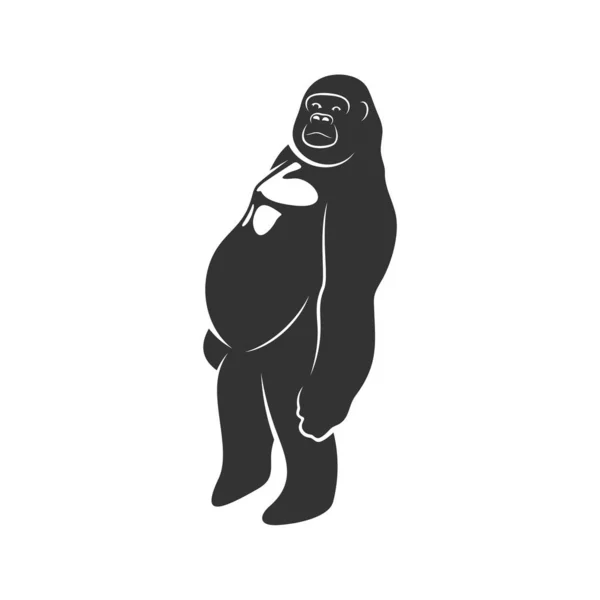Gorilla Logo Design Vector. Modelo do logotipo do rei kong — Vetor de Stock