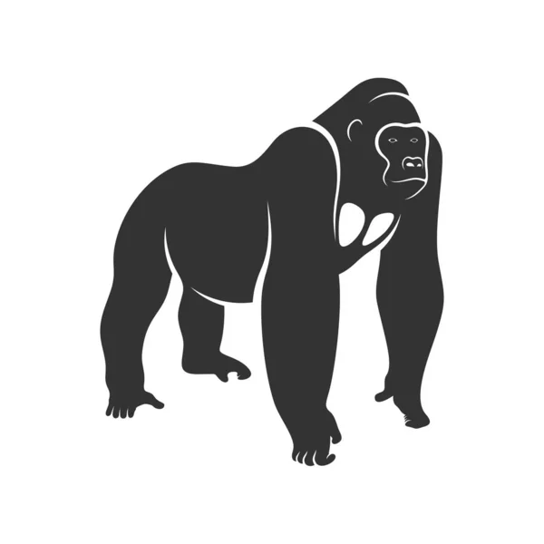 Gorilla Logo Design Vector. King kong logo Template — Stock Vector