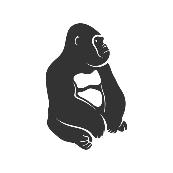 Gorilla Logo Design Vector. King kong logo Template — 스톡 벡터