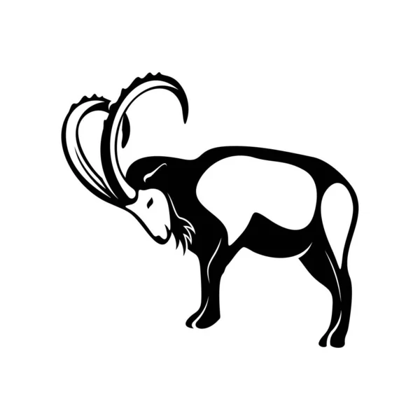 Goat Logo Design Vector. Templat logo kambing - Stok Vektor
