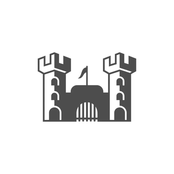 Design loga hradu Vector Template. Abstrakt. Izolovaná budova na bílém pozadí, ilustrace — Stockový vektor