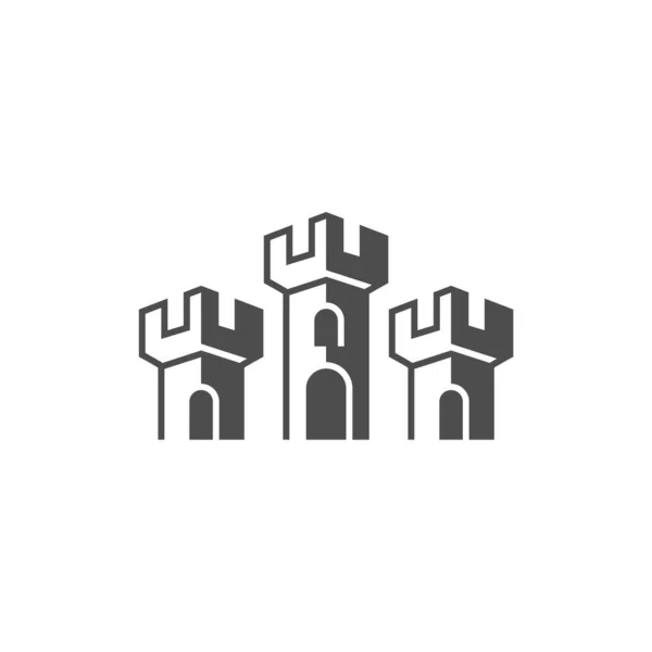 Modèle vectoriel de conception de logo de château. Résumé. Bâtiment isolé sur fond blanc, illustration — Image vectorielle