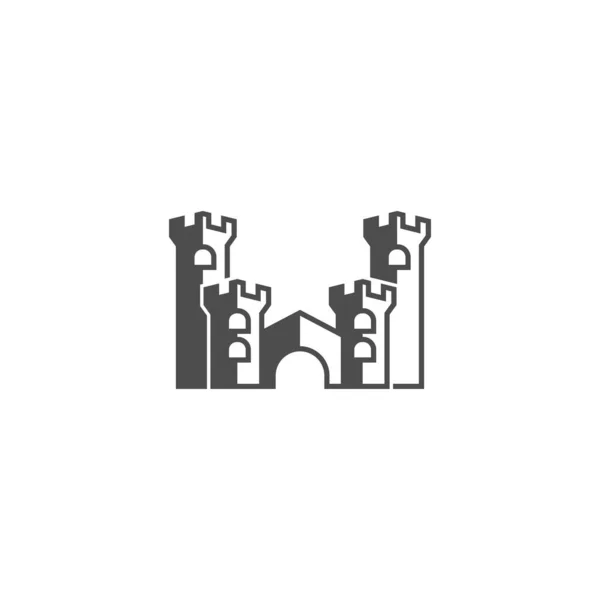 Design loga hradu Vector Template. Abstrakt. Izolovaná budova na bílém pozadí, ilustrace — Stockový vektor