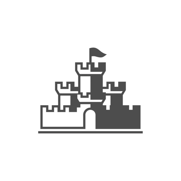 Modelo do vetor do projeto do logotipo do castelo. Abstrato. Edifício isolado sobre fundo branco, ilustração —  Vetores de Stock