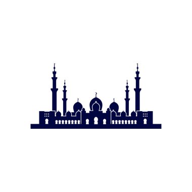 Cami Logosu Tasarım Vektör Şablonu. Cami Simgesi Sembolü. Soyut Çizim