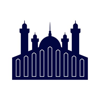Cami Logosu Tasarım Vektör Şablonu. Cami Simgesi Sembolü. Soyut Çizim