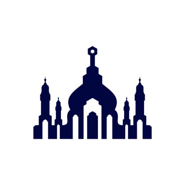 Cami Logosu Tasarım Vektör Şablonu. Cami Simgesi Sembolü. Soyut Çizim