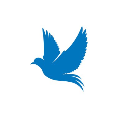 Güvercin logosu konsept vektörü. Kuş logosu şablonu. Simge sembolü. Görüntü