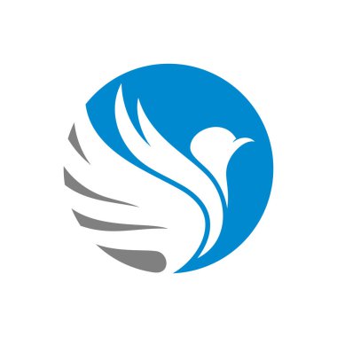 Güvercin logosu konsept vektörü. Kuş logosu şablonu. Simge sembolü. Görüntü