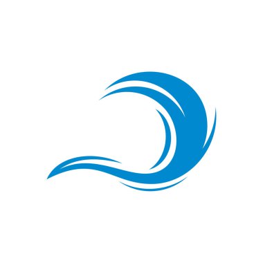 Su dalgası logo tasarım vektörü. Simge Sembolü. Şablon. Görüntü
