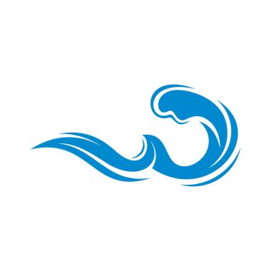 Su dalgası logo tasarım vektörü. Simge Sembolü. Şablon. Görüntü