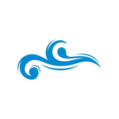 Su dalgası logo tasarım vektörü. Simge Sembolü. Şablon. Görüntü