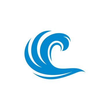 Su dalgası logo tasarım vektörü. Simge Sembolü. Şablon. Görüntü