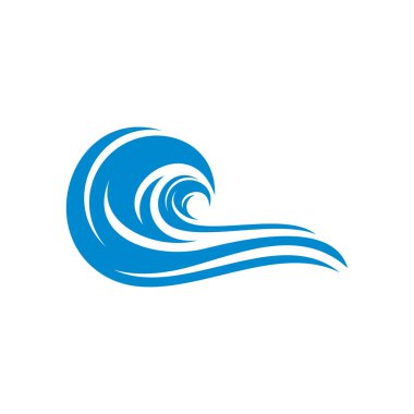 Su dalgası logo tasarım vektörü. Simge Sembolü. Şablon. Görüntü