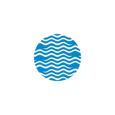 Su dalgası logo tasarım vektörü. Simge Sembolü. Şablon. Görüntü