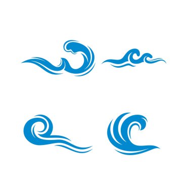 Su dalgası logo tasarım vektörü. Simge Sembolü. Şablon. Görüntü