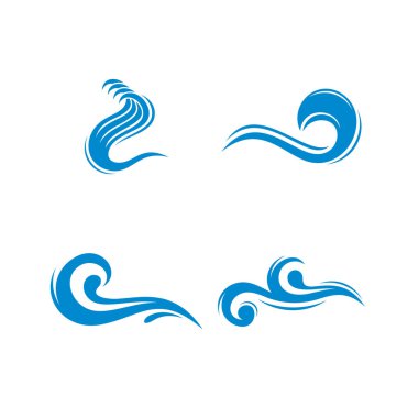 Su dalgası logo tasarım vektörü. Simge Sembolü. Şablon. Görüntü