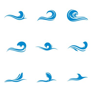 Su dalgası logo tasarım vektörü. Simge Sembolü. Şablon. Görüntü