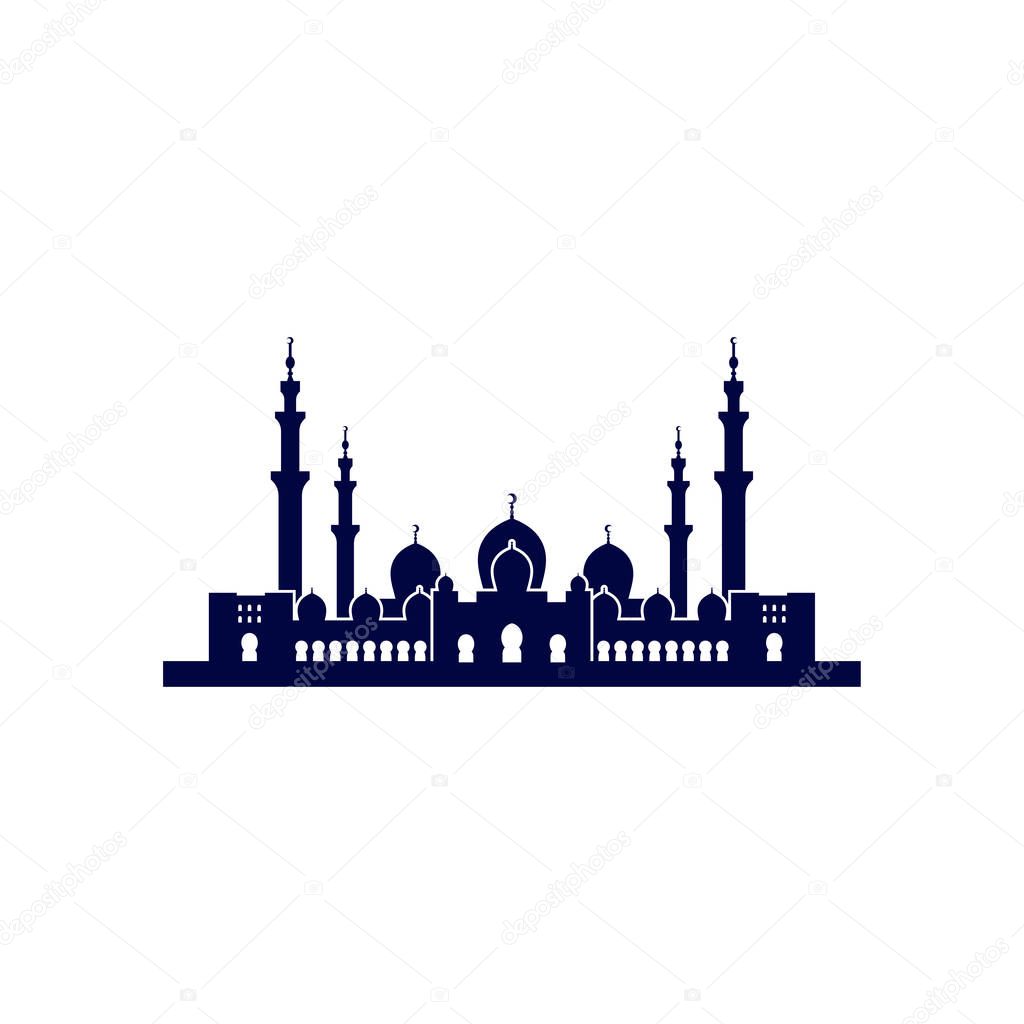 Mosque Logo Design Vector Template. Mosque Icon Symbol. Abstract Illustration