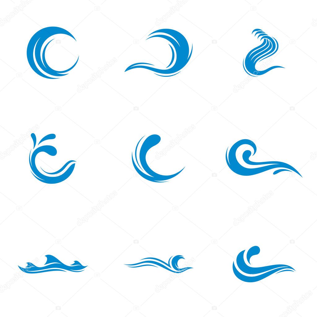 Water Wave logo design vector. Icon Symbol. Template. Illustration