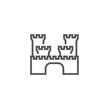 Castle logo tasarımı Vektör Şablonu. Soyut. Beyaz arkaplanda izole bina, illüstrasyon