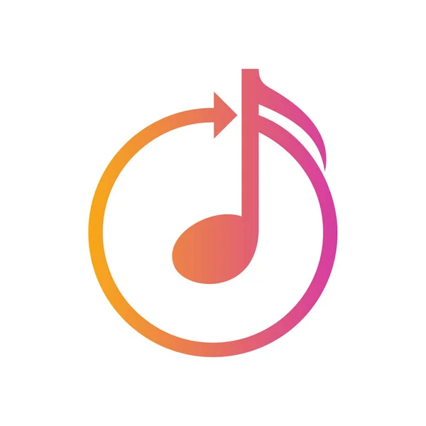 Music note logo design concept vektor. Note Play Musik-Logo-Vorlage. Symbolsymbol. Illustration — Stockvektor