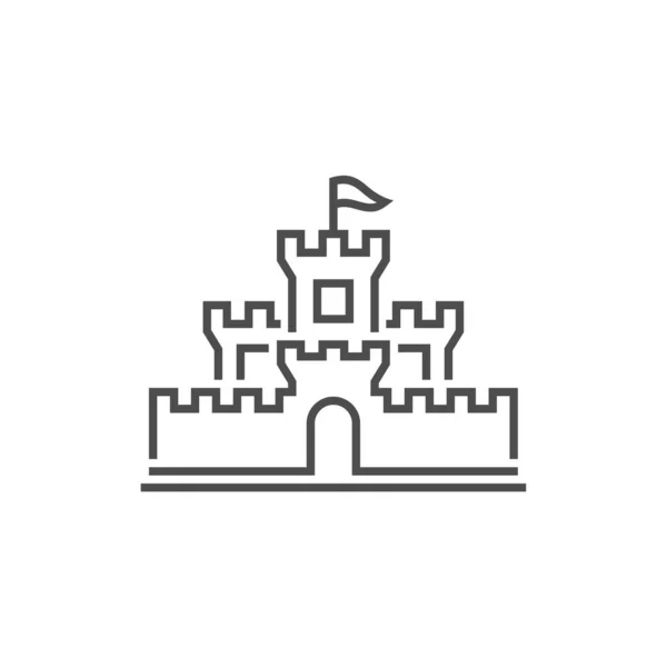 Kasteel logo ontwerp Vector Template. Uittreksel. Geïsoleerd gebouw op witte achtergrond, illustratie — Stockvector