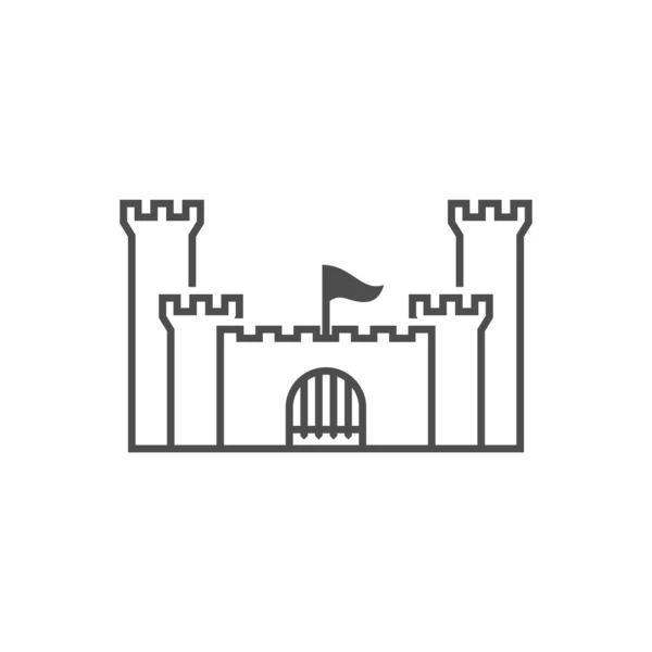 Modèle vectoriel de conception de logo de château. Résumé. Bâtiment isolé sur fond blanc, illustration — Image vectorielle