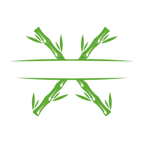 Templat logo bambu. Desain vektor pohon bambu hijau. Logotype batang bambu - Stok Vektor