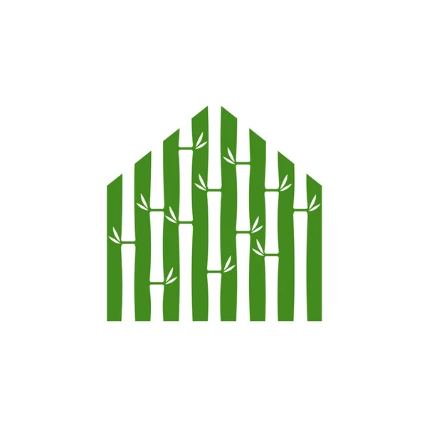 Inicio Plantilla logo de bambú. Árboles de bambú verde vector de diseño. Logotipo tallo de bambú — Archivo Imágenes Vectoriales