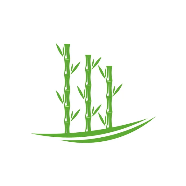 Plantilla de logotipo de bambú. Árboles de bambú verde vector de diseño. Logotipo tallo de bambú — Archivo Imágenes Vectoriales