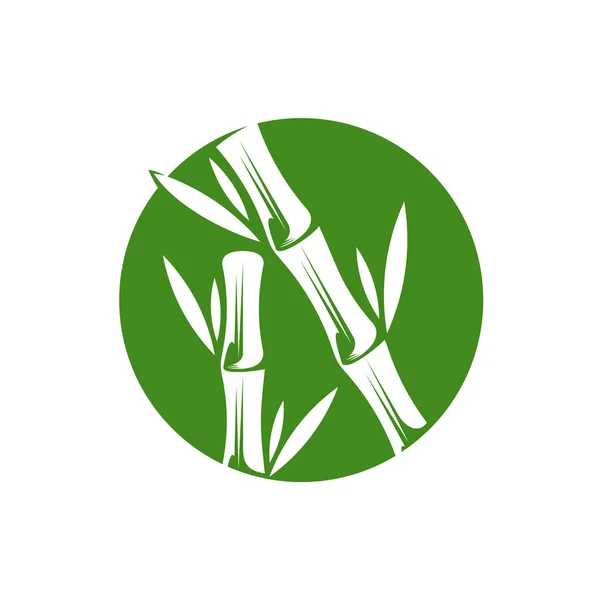Πρότυπο λογότυπου μπαμπού. Πράσινο μπαμπού δέντρα διάνυσμα σχεδιασμό. Λογότυπος στελέχους μπαμπού — Διανυσματικό Αρχείο